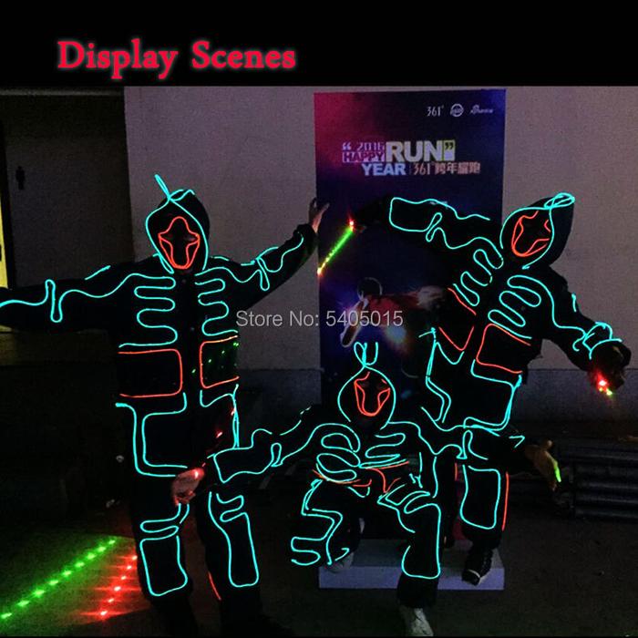 New Fashion EL Wire Suits LED/EL Clothes Luminous Costumes Glow