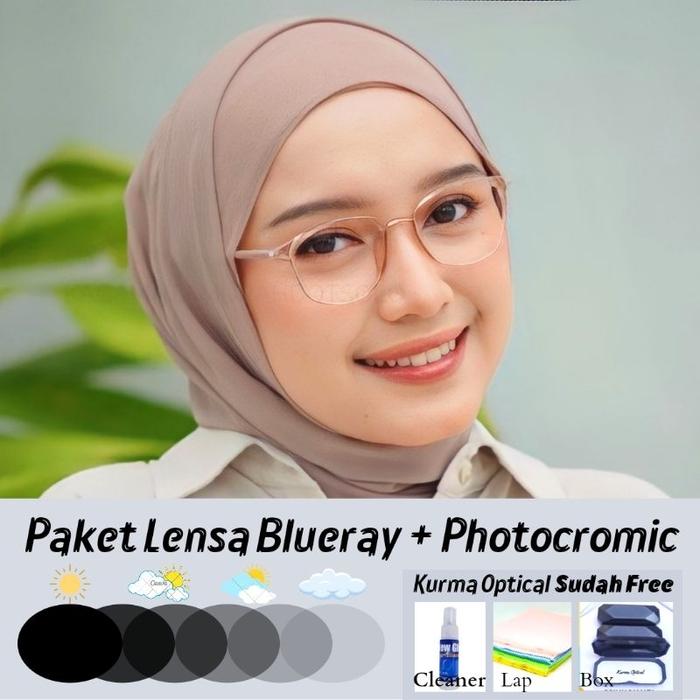 Kurma Optical Frame 5004 Cocok Muka Bulat | Tirus | Lonjong All Size Kacamata Minus Wanita Lentur Ov