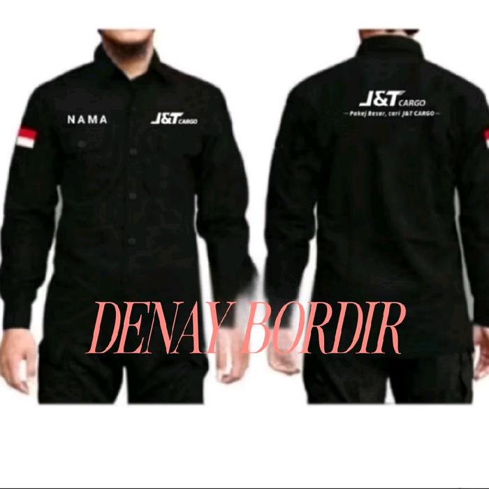 kemeja jnt cargo baju seragam jnt cargo lengan panjang