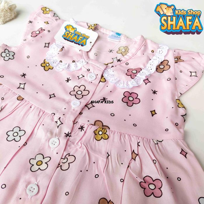 Shafa Kids Dress Rayon Pakaian Anak Bayi Perempuan Usia Newborn - 18 Bulan Loly Kimmi 3 Pasti Ori