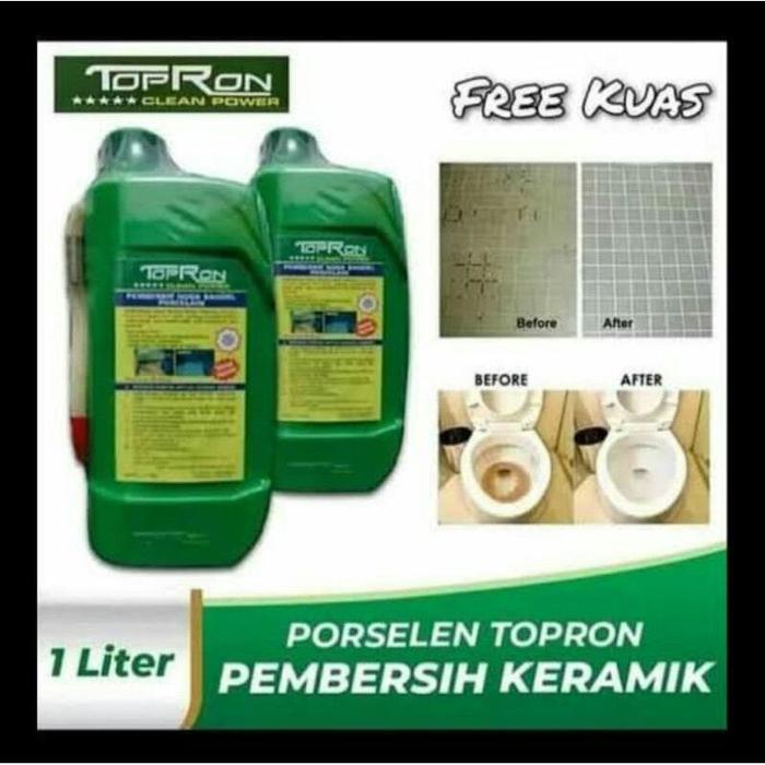 TOPRON PEMBERSIH KERAMIK KAMAR MANDI FREE KUAS / PEMBERSIH WC AMPUH 1000 ml