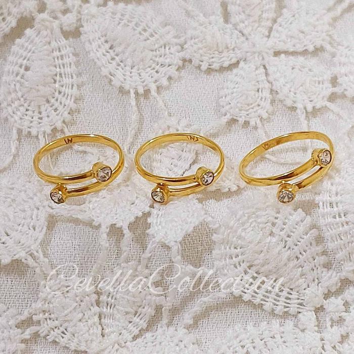 Cincin Bayi Mata 2 Emas Muda 1/2 gram || Perhiasan Anak dan Bayi Emas Muda