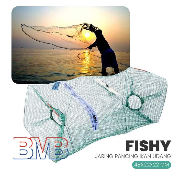 N22 Jaring Pancing Ikan Udang Fishing Net 48x22x22 cm FishY - SC-619