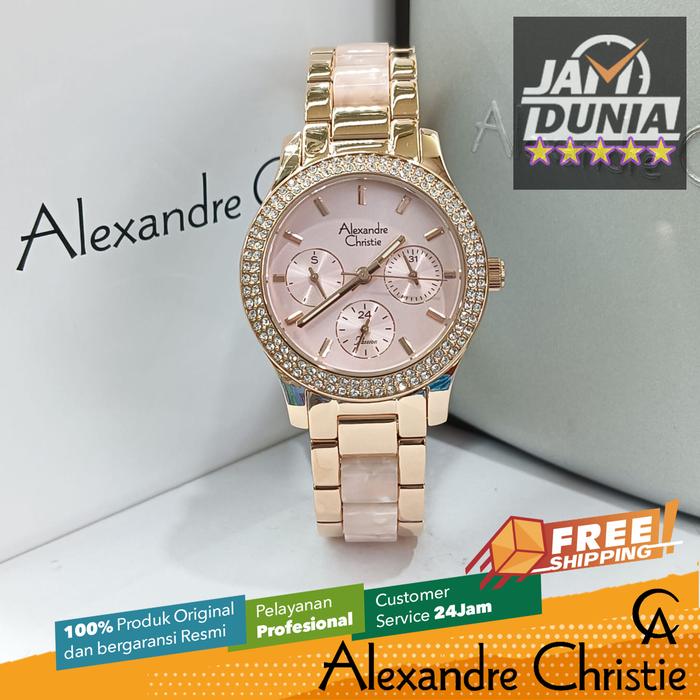 JAM TANGAN WANITA ALEXANDRE CHRISTIE PASSION CHRONOGRAPH ORIGINAL ROSE GOLD SOFT PINK 2932 AC 2932 A
