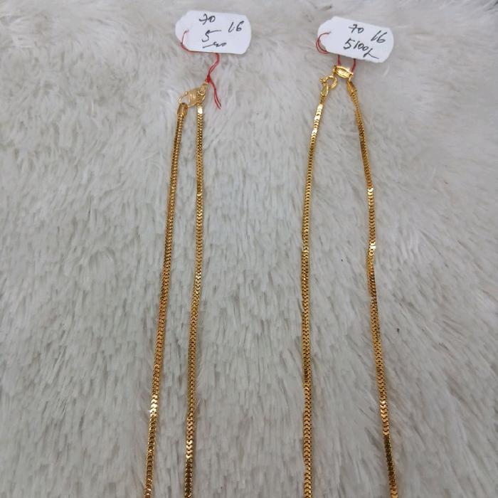 kalung milano emas kadar 70% berat 5gram & 5,1gram
