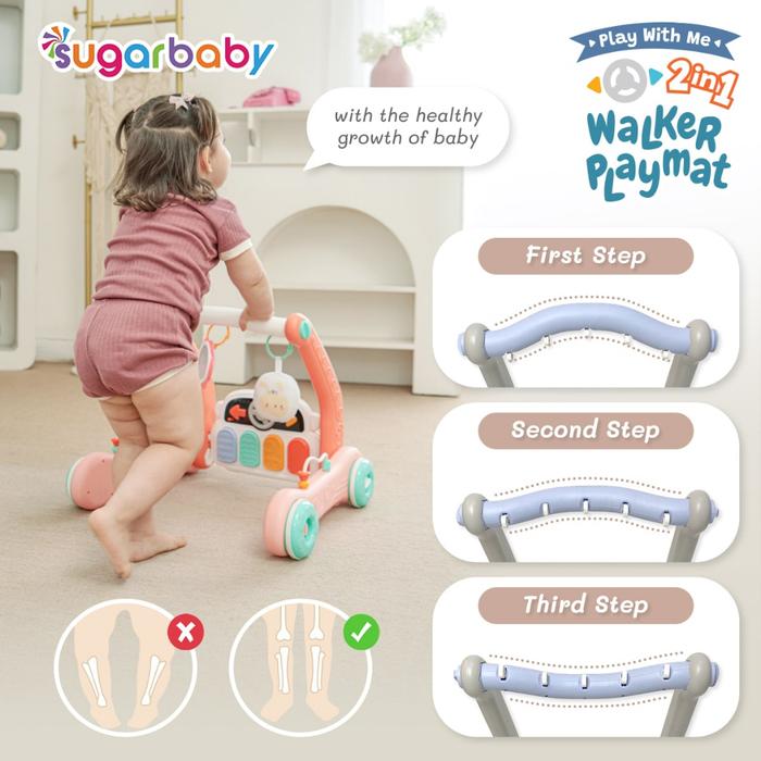 SUGAR BABY 2in1 WALKER PLAYMAT PLAY WITH ME SUGARBABY BABY WALKER DAN PLAYMAT BAYI