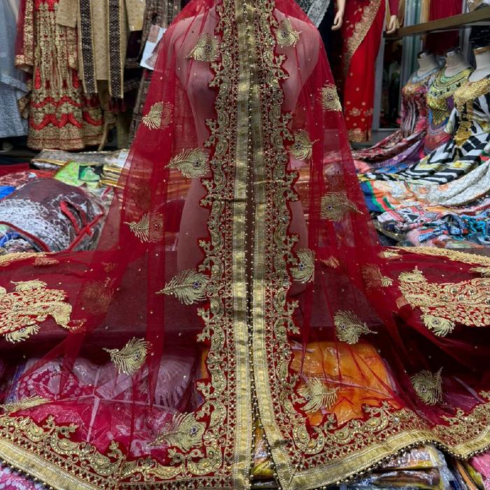 Selendang India, sarangan india, dupatta india motif merak