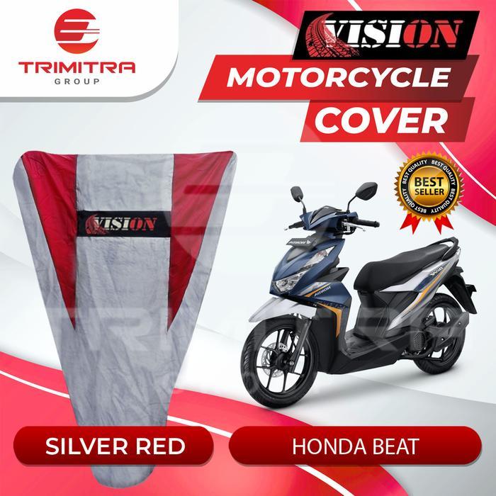 COVER MOTOR SELIMUT/SARUNG MANTEL MOTOR BEAT VISION SILVER MERAH