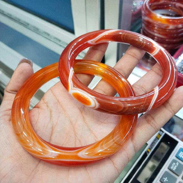 Gelang Bangle Batu Akik Manau Sulaiman Pipa