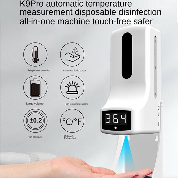 K9 PRO Wall Mounted Thermometer with Hand Soap Dispenser Automatic