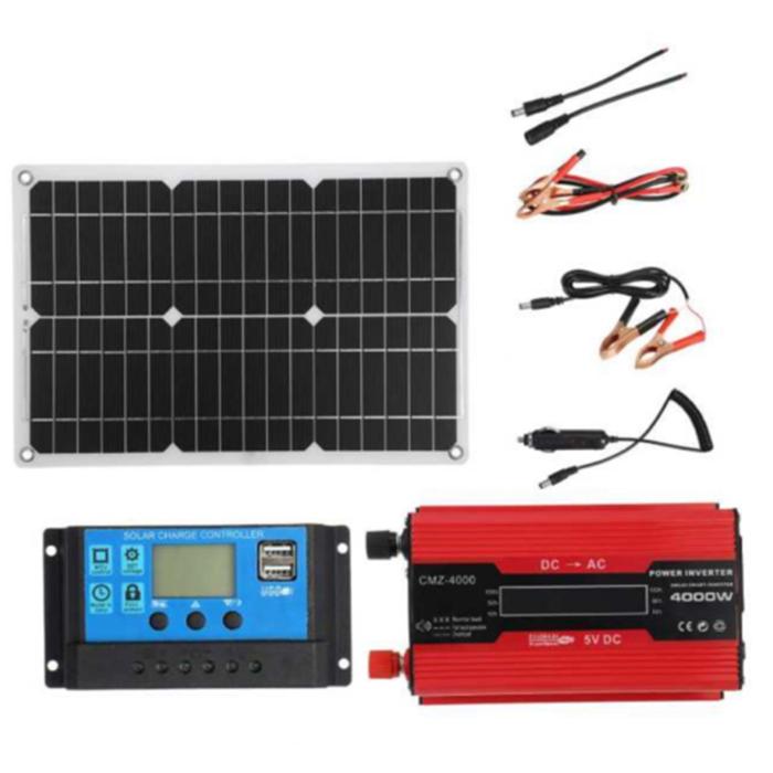 DC 110-220V Solar Panel Kit Power Generator Grid System Battery
