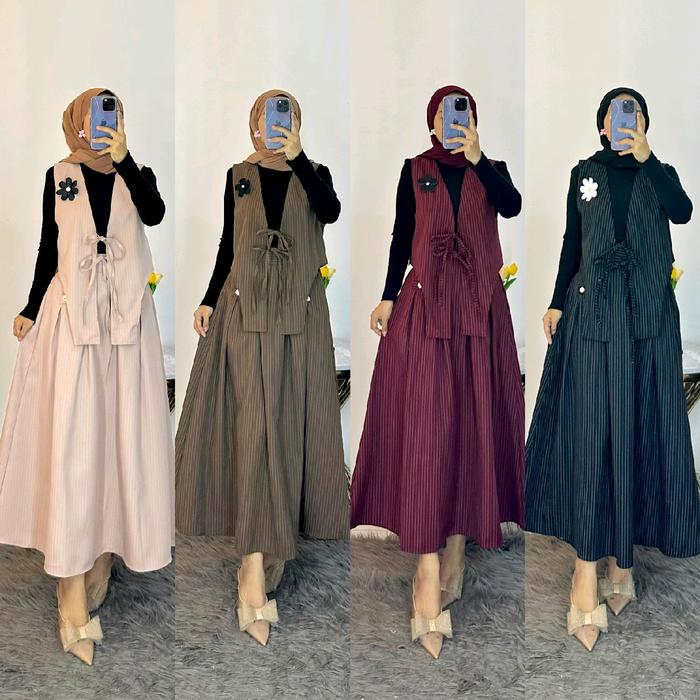 Kode  set fiolla  Nah fiolla masuk dengan variasi baru ini no iner   Bahan:katun woll salur import L