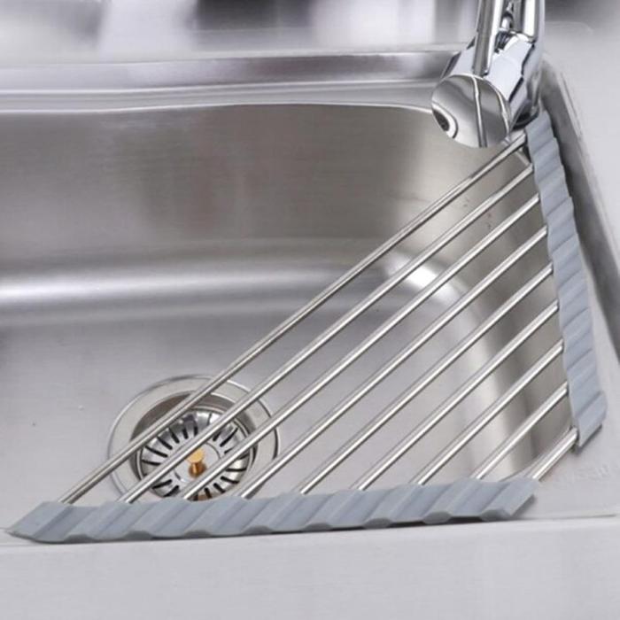 Drainer Basket Wastafel Retractable Rak Tirisan Lipat untuk Cuci Piring & Sayuran