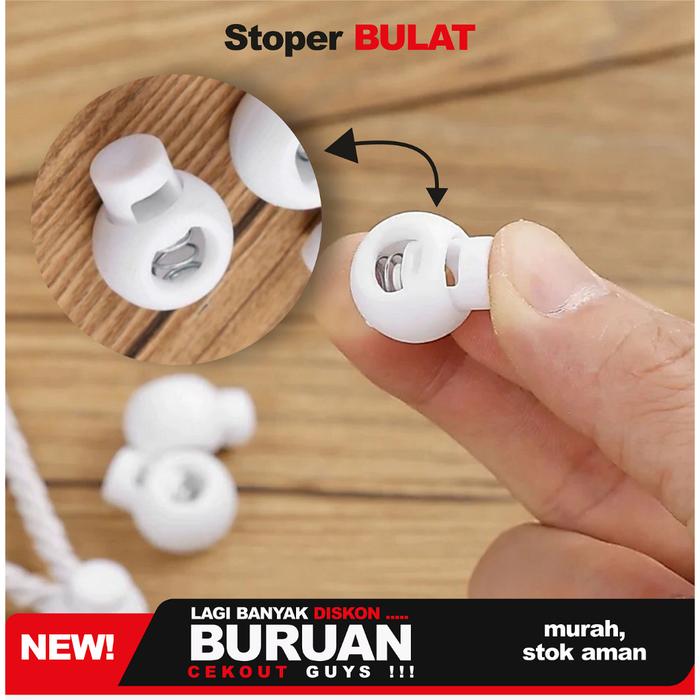Stopper Sarung Tinju Bulat Putih Penahan Tali Masker Aksesori DIY