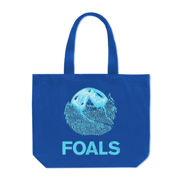 Foals - Moon Above Mountains & Logo Blue Tote Bag