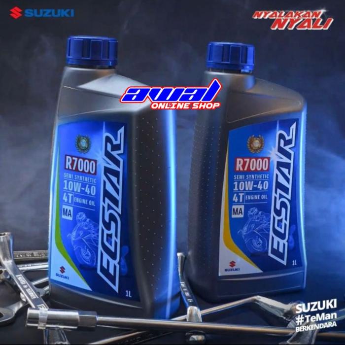 Oli Motor 4T suzuki Ecstar R7000 10w-40 1Liter Semi Synthetic Original SGO
