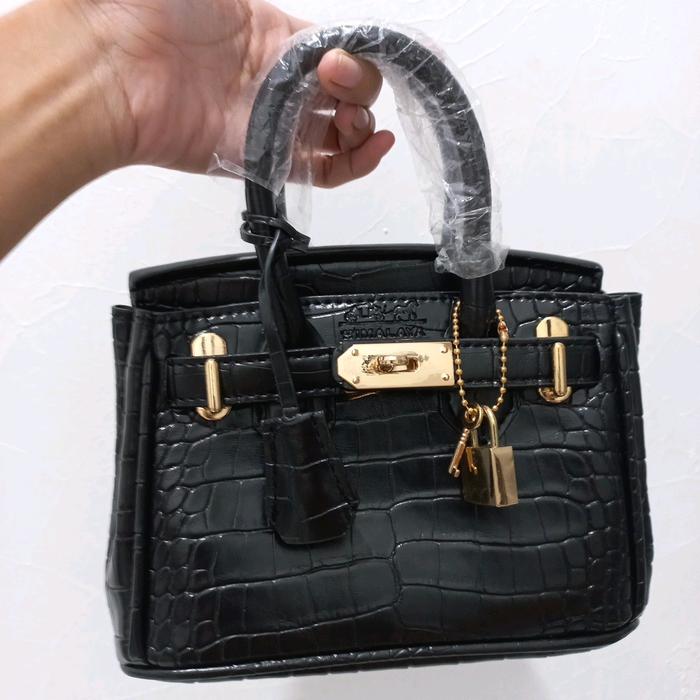 Tas Mini Himalaya Croco Hitam