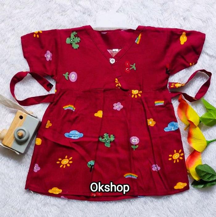 DRESS KIMONO Anak Daster Rayon/ Dress Balita Kimono/ Dress Harian Anak/ Daster Anak Kimono Tali Adju