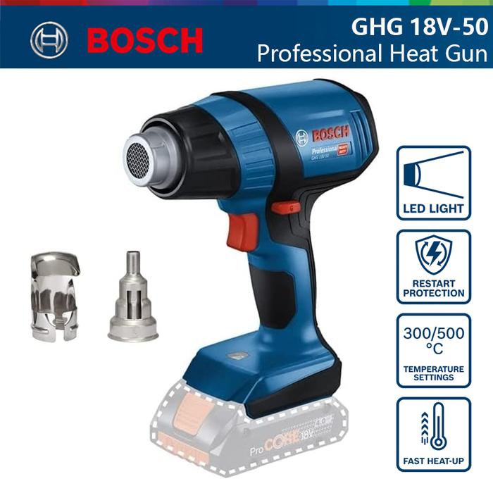 Bosch Professional Cordless Heat Gun GHG 18V-50 Max 500°C Heating