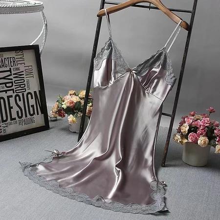 JUMBO Baju Tidur Piyama Daster Wanita Korea Sexy Mini Dress Women Silk Satin Nightdress