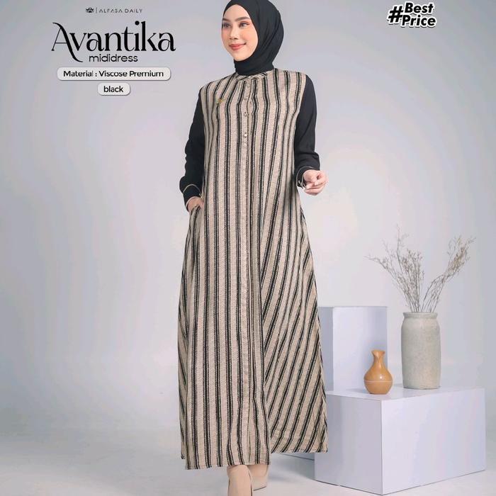 dress alfasa daily Muslim katun  Viscose Dewasa