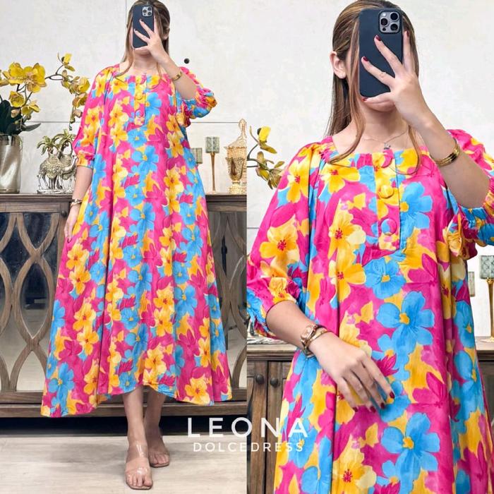 Daster Arab Dolce Dress Leona Motif Rayon Busui