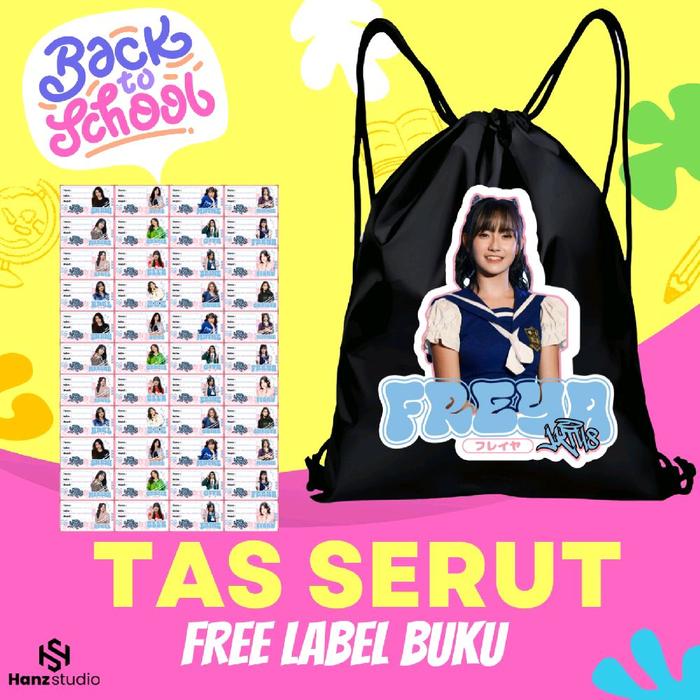 (FREE LABEL BUKU) Tas Serut Stringbag JKT48 NEW ERA Multifungsi Anak Dewasa