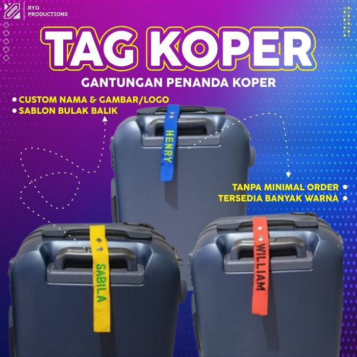 Tali Koper Tag Koper Gantungan Koper Tas Custom Nama Sablon Umrah Haji Traveling - Kabin