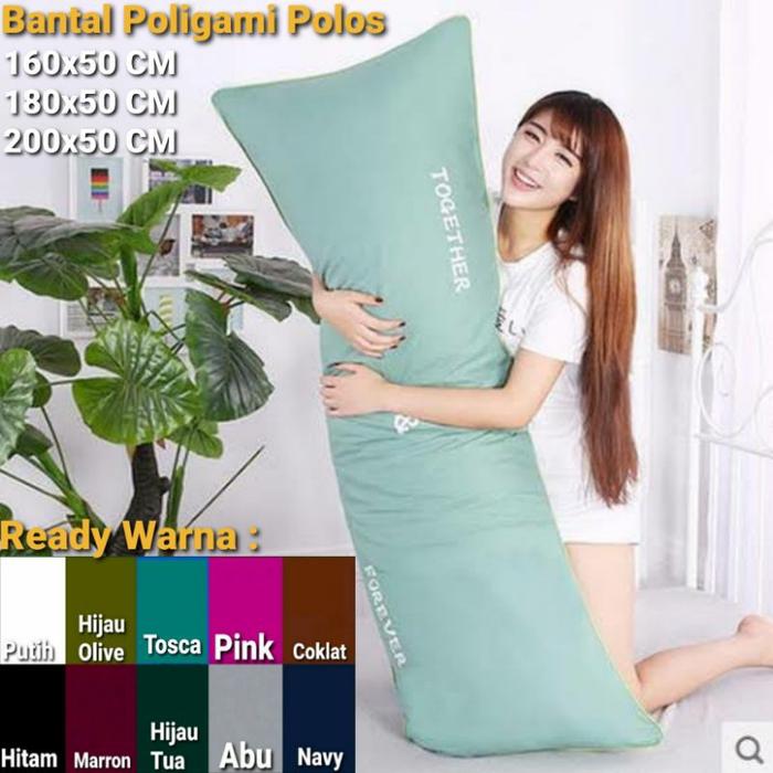 Bantal Panjang Poligami Polos Termurah Ready Ukuran 160x50, 180x50, 200x50 CM Isi Silicon Premium