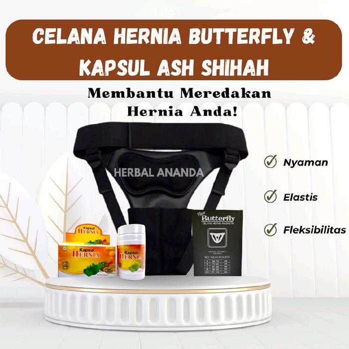 Paket Hemat Celana Hernia Butterfly + Kapsul Hernia Ash Shihah| Bantu Pemulihan Turun Berok Pria Dew