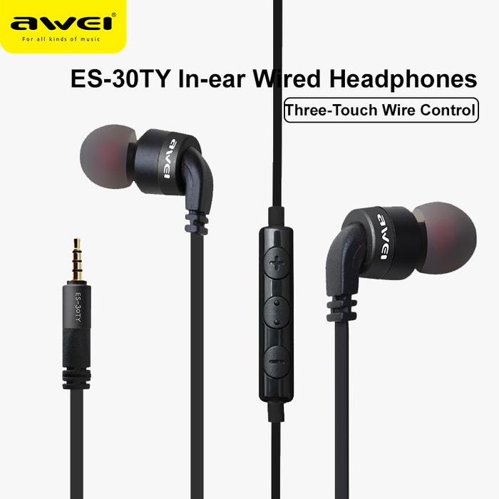 Awei ES-30/50/70TY Wired Earphone For iphone Samsung Xiaomi Earbuds
