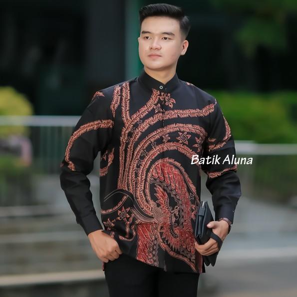 Baju Koko Muslim Pria Lengan Panjang Terbaru 2022 - Koko Dewasa Premium Baju Koko Batik Aluna - Katu