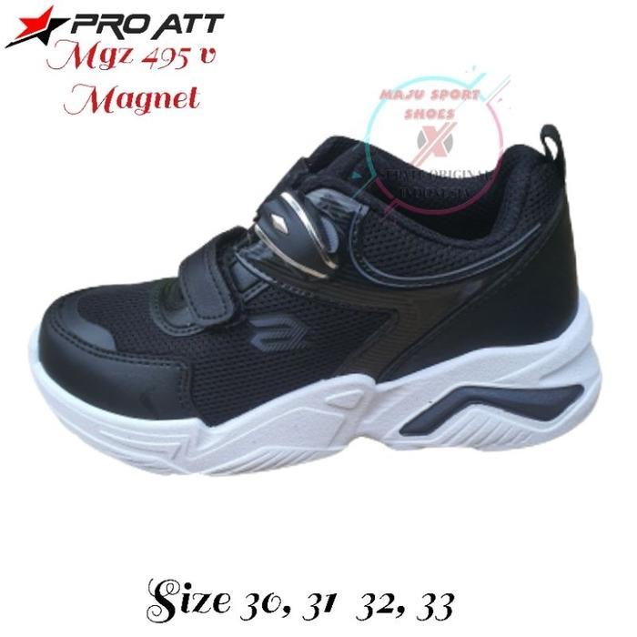 Pro Att Mgz 495 V Magnet / Pro Att Mgg 420 421 Magnet Macan - Sepatu Sekolah Anak Hitam Putih Mahnet
