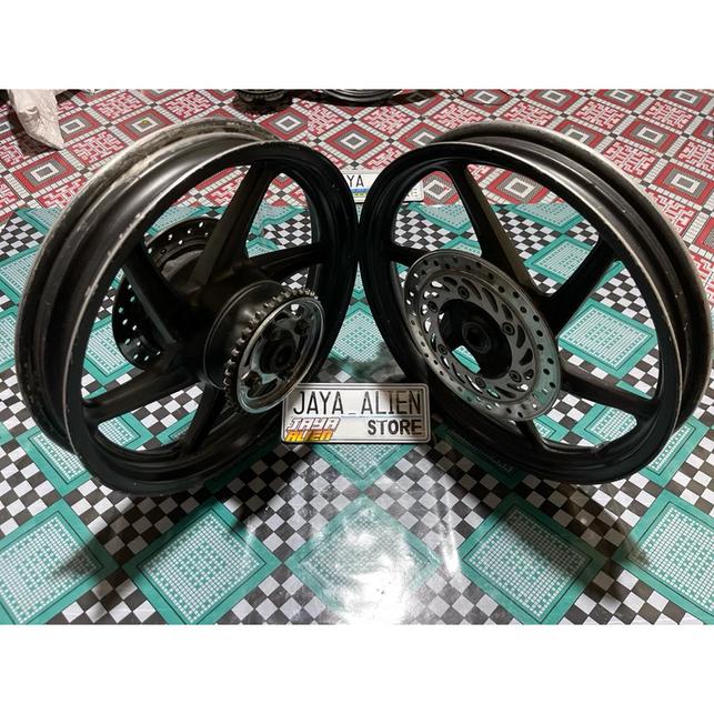 Velg Pelek Motor Megapro Monoshock Fullset Depan Belakang Original
