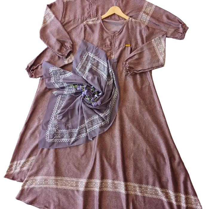 Gamis polos cantik elegan cocok untuk acara apapun bahan Maxmara Lux