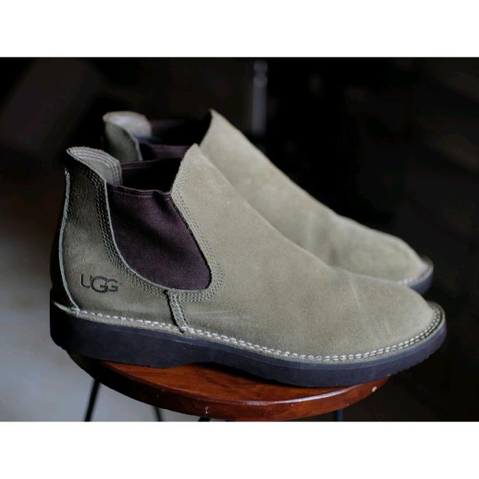 Sepatu Chelsea Boots UGG Australia Slip On Hi Mid Vintage Leather Suede Kulit not Clarks Tods Ecco K