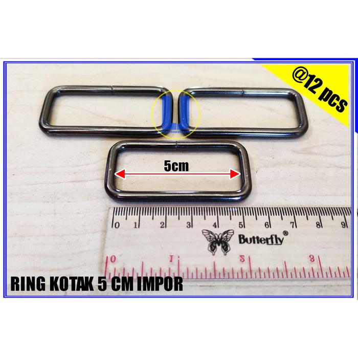 AKSESORIS TAS RING KOTAK TAS 5 CM TEBAL IMPORT UNTUK TAS RAJUT TAS SELEMPANG WANITA ( ISI 12 PCS ) L