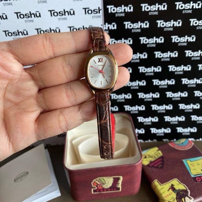 Jam Tangan Fossil Fosil Wanita Women Woman Watch Watches Clock Elegant Classic Strap Model Brown Lea