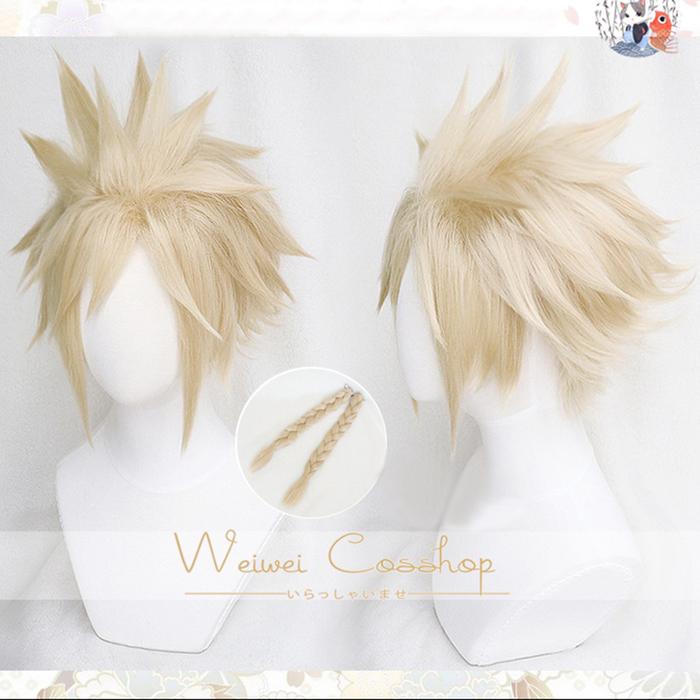 Final Fantasy Vii 7 Cloud Strife Linen Blonde Cosplay Wigs High