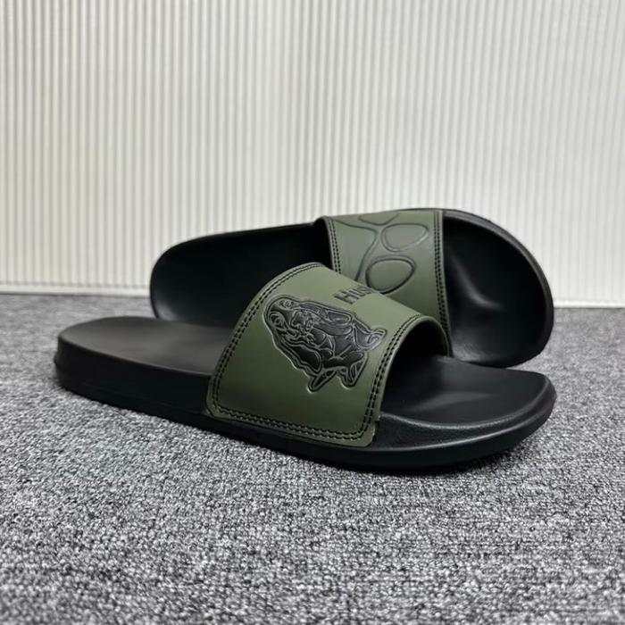 TERBARU Sandal Slop NB Original Import Pria Wanita Sandal Slide Puppies -NB-hitam Karet Shoes Anti S