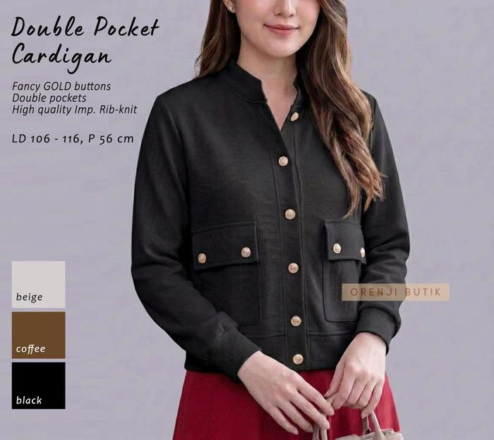 Double Pocket Cardigan Outer Blazer wanita / Military Cardigan