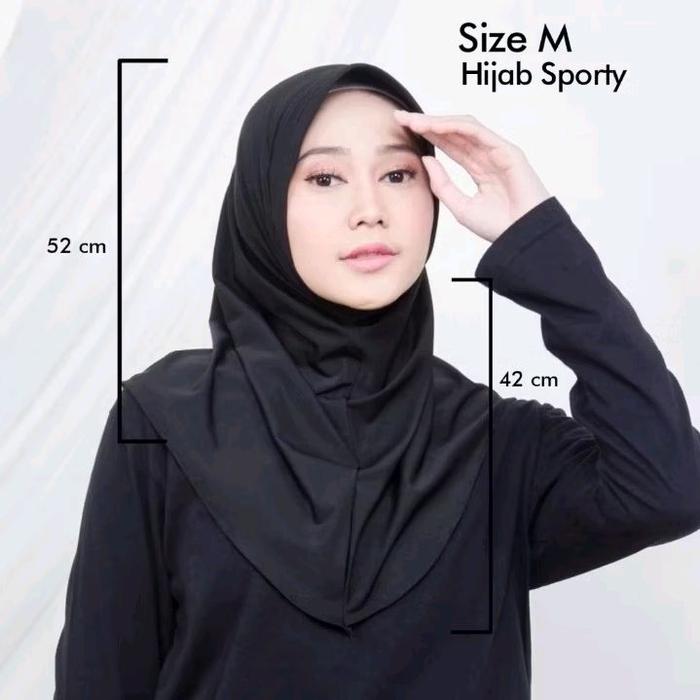 Hijab Jilbab Jersey Kerudung muslim Bergo Instan Panjang Dewasa sport Sporty olahraga voli senam lar