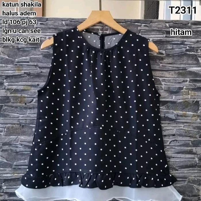 T2311 Blouse can see polka