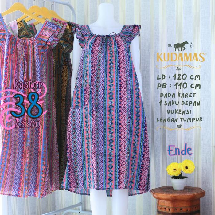 Daster 38 Batik Kuda Mas Ld 120 cm | Yukensi Lengan Tumpuk Tanpa Kancing