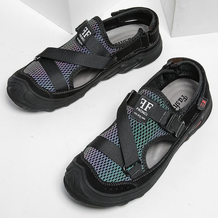 Eiger - Kulit Asli Sandal Hiking Gunung Pria Original Touring Sendal Cowok Sepatu Trekking Outdoor A