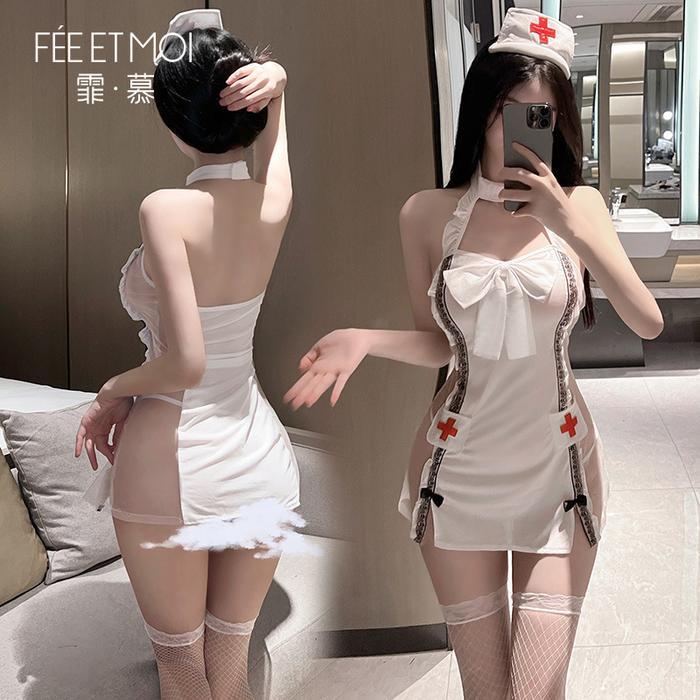 Lingerie Cosplay + G String  NURSE PERAWAT SUSTER baju dinas malam seksi