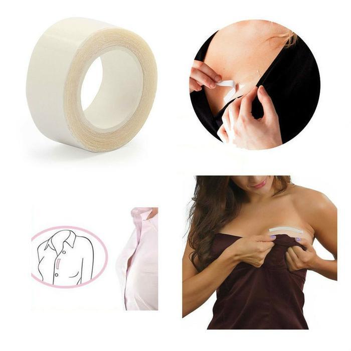 Finetoo Selotip Badan Baju Dress Lingerie V Line Transparan Body Tape