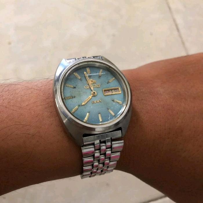 jam tangan pria orient  otomatis stainless steel kondisi normal siap pakai tidak ada kendala fungsi 