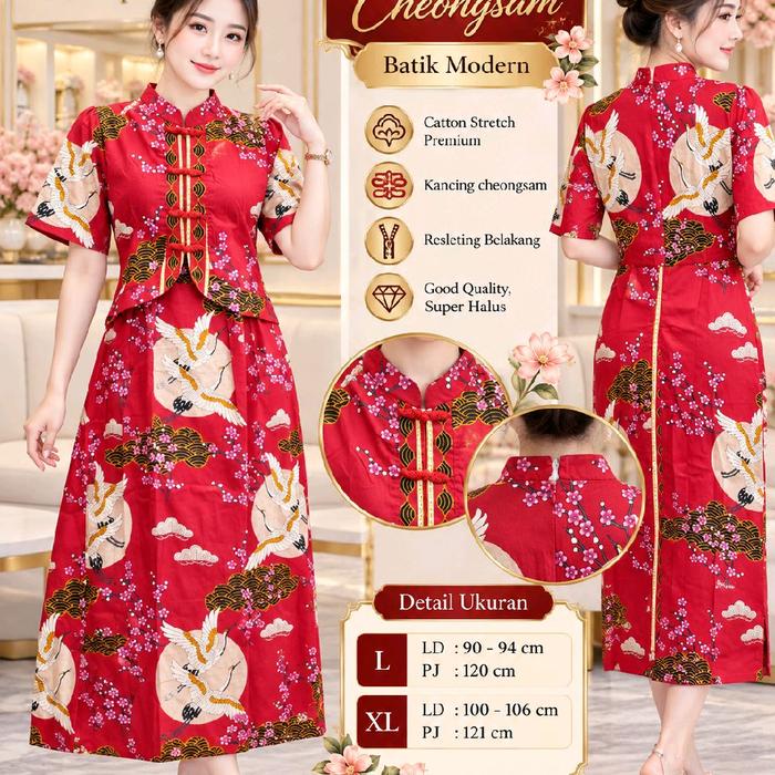 Couple Batik Pria dan wanita Dress Batik wanita Cheongsam Kemeja batik pria batik modern Dress cheon