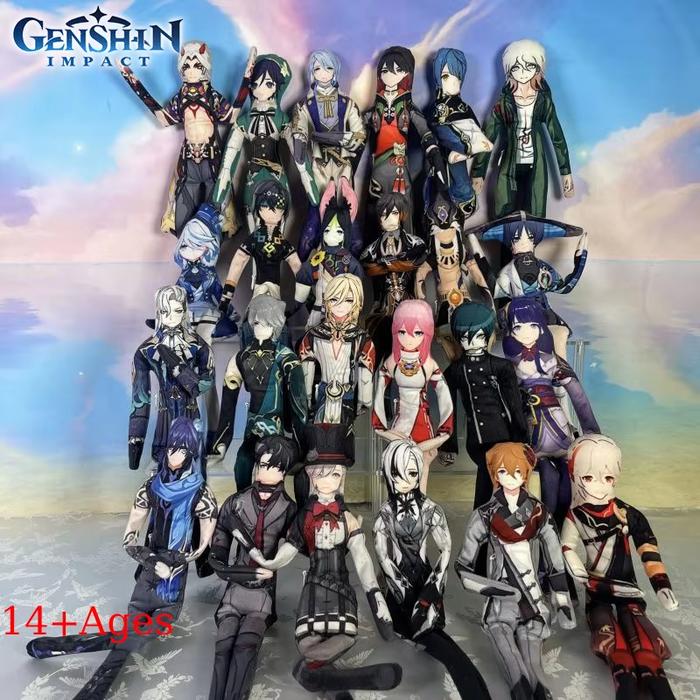 Game Genshin Impact Wanderer Xiao Morax Cosplay Plush Cotton Doll Slender Twistable Shape Room Decor